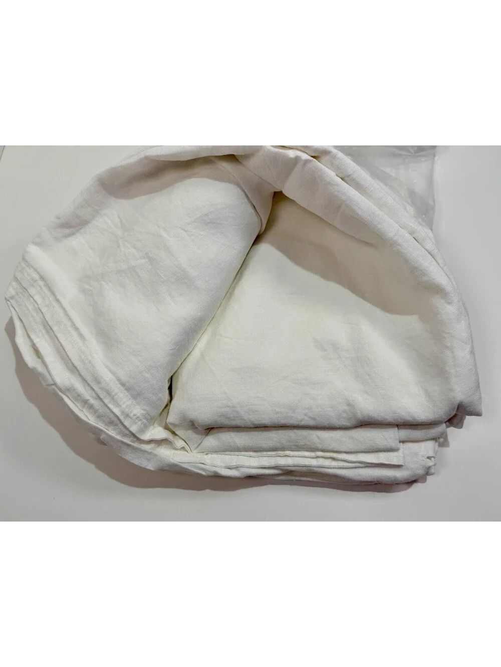 The Company Store Comfort Wash Solid Linen Duvet Cover Twin/Twin XL White